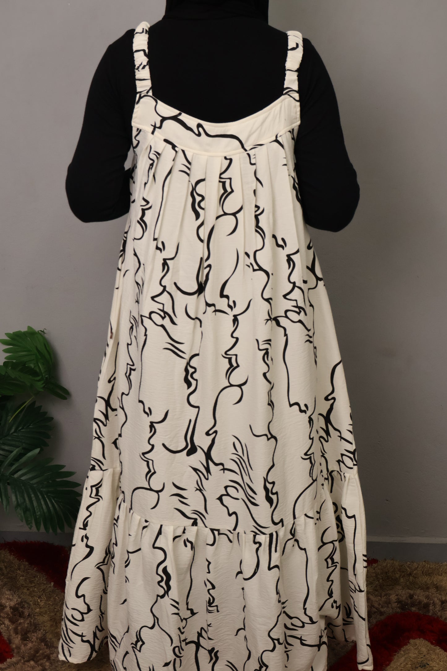 Casual Loose Fit Printed Long Dress