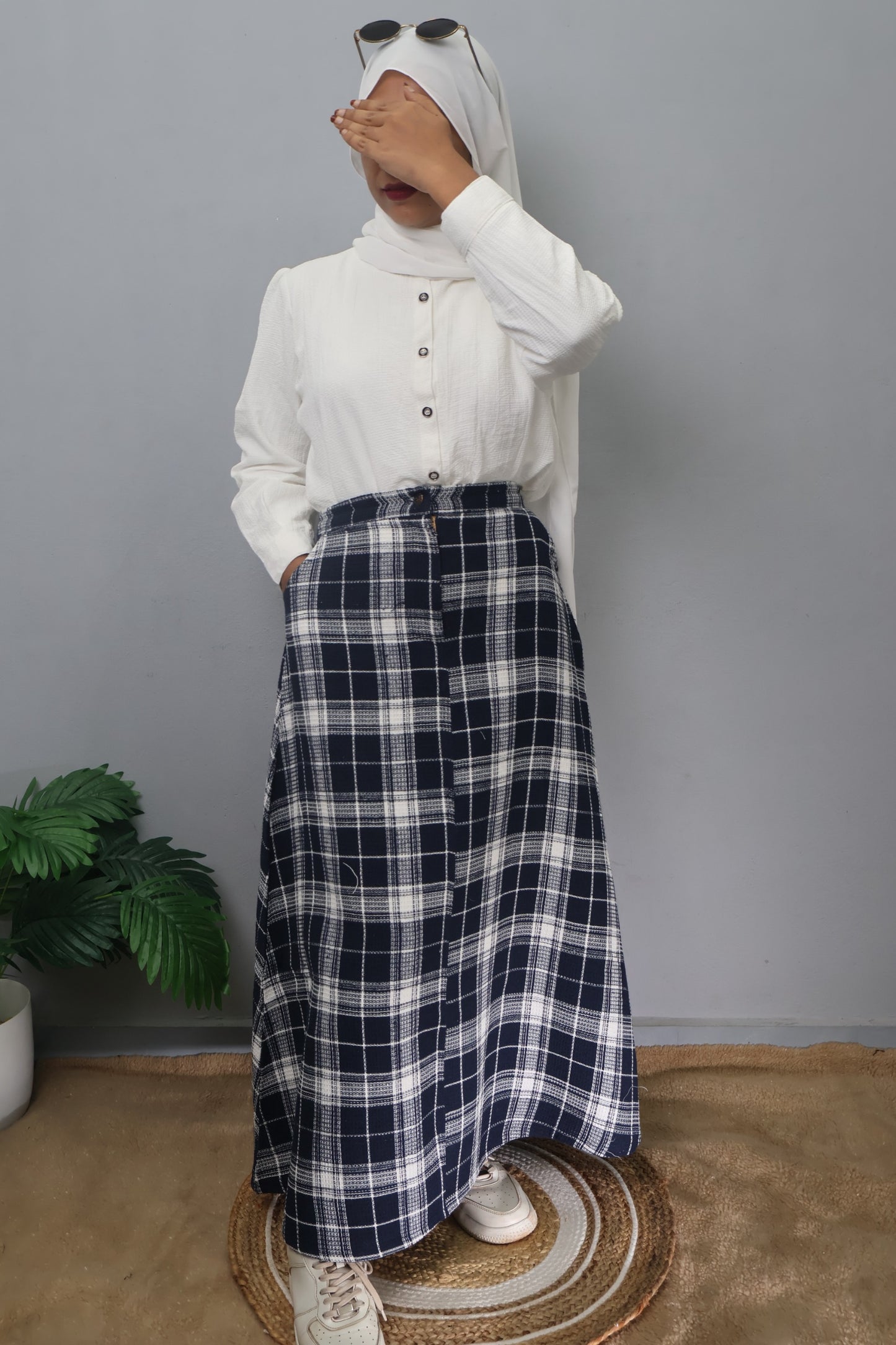 Modesty white shirt and skirt