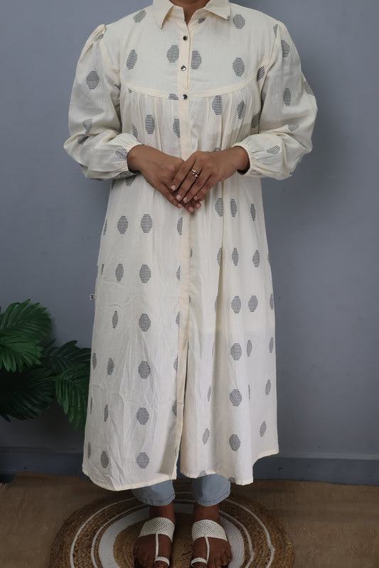 Ivory Cloud Cotton Dress