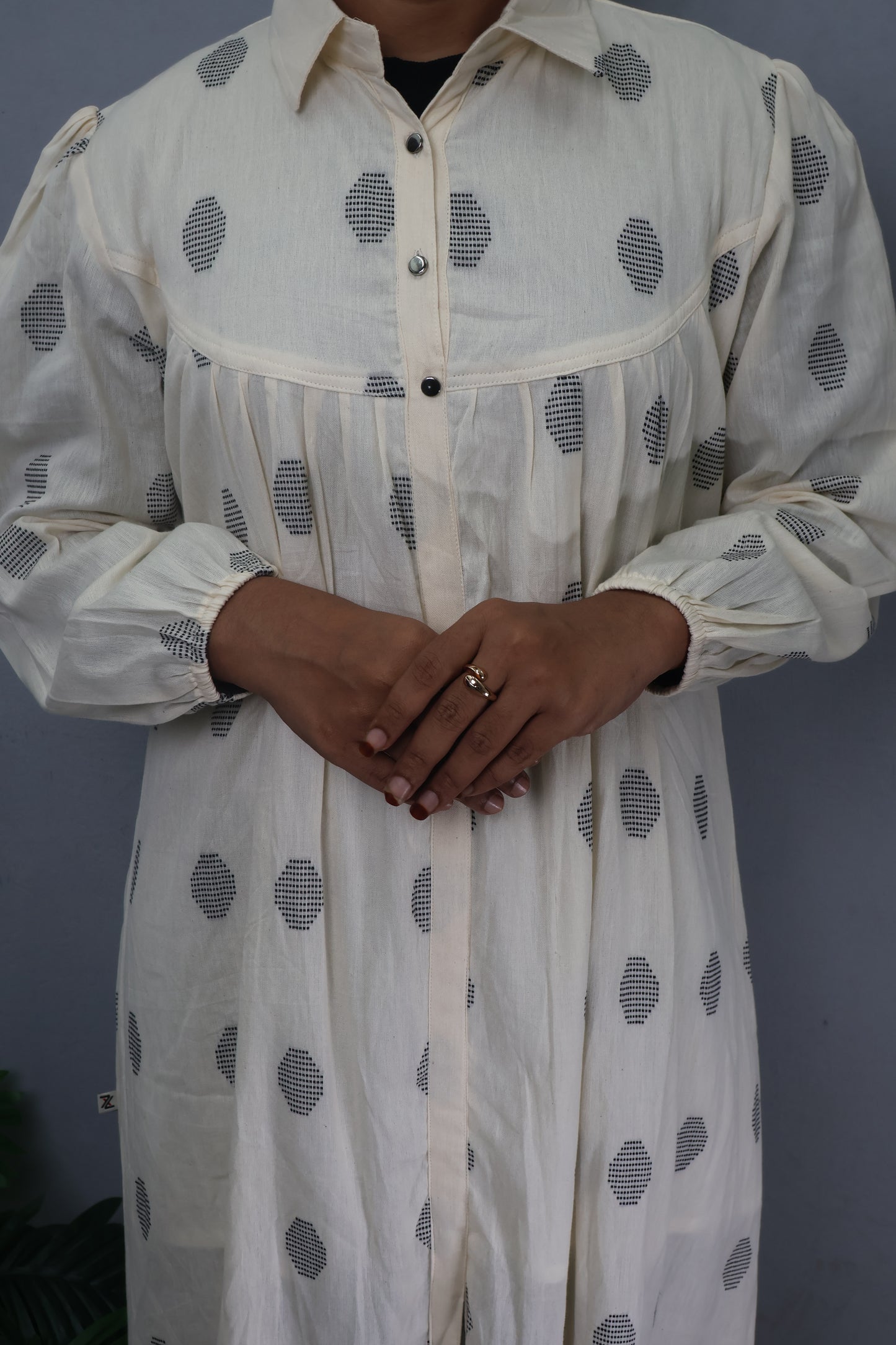 Ivory Cloud Cotton Dress