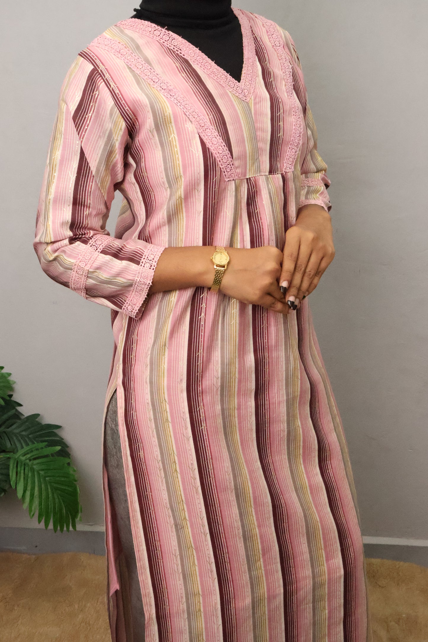Striped Cotton Long Kurta