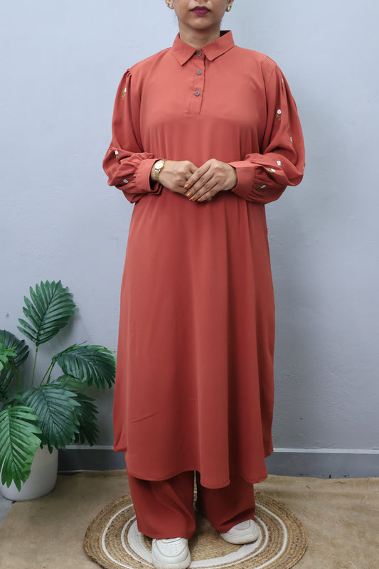A-Line Kurta Set with Balloon Sleeves