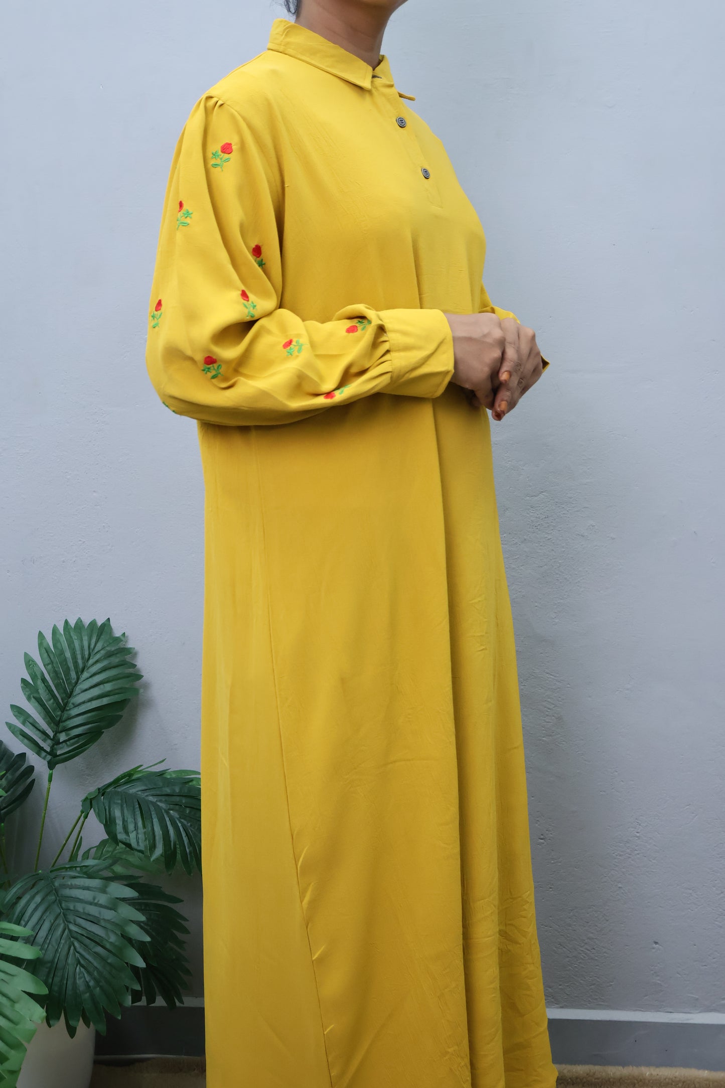 A-Line Kurta Set with Balloon Sleeves