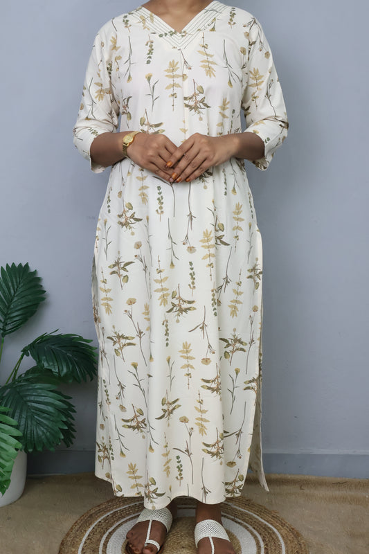 Classic Kurti with Botanical Print