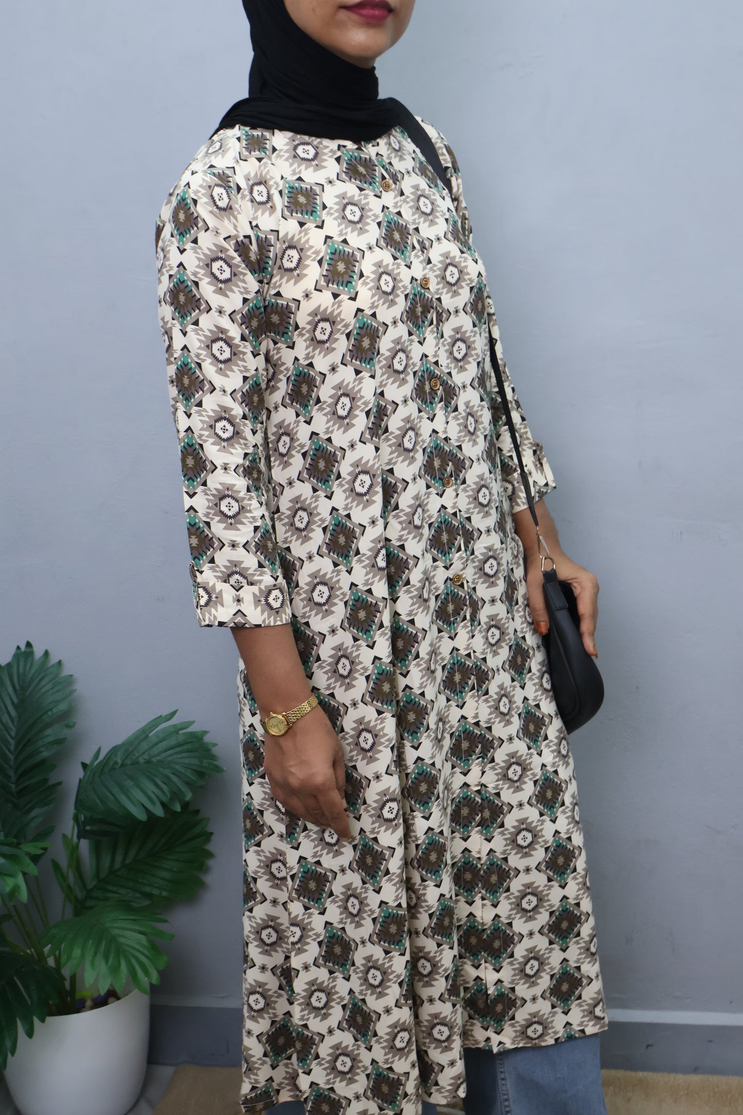 Geometric Charm Printed Dress