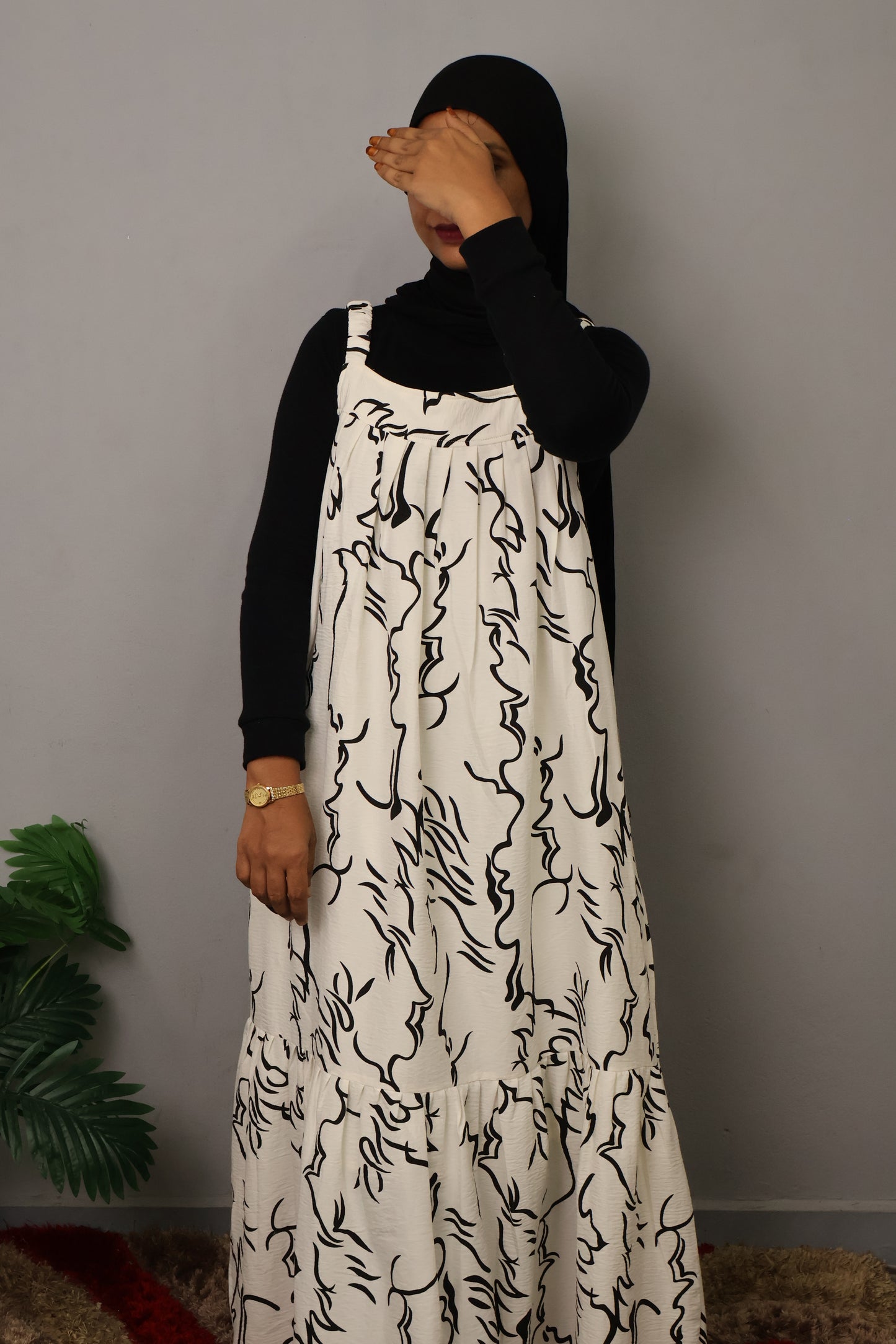 Casual Loose Fit Printed Long Dress