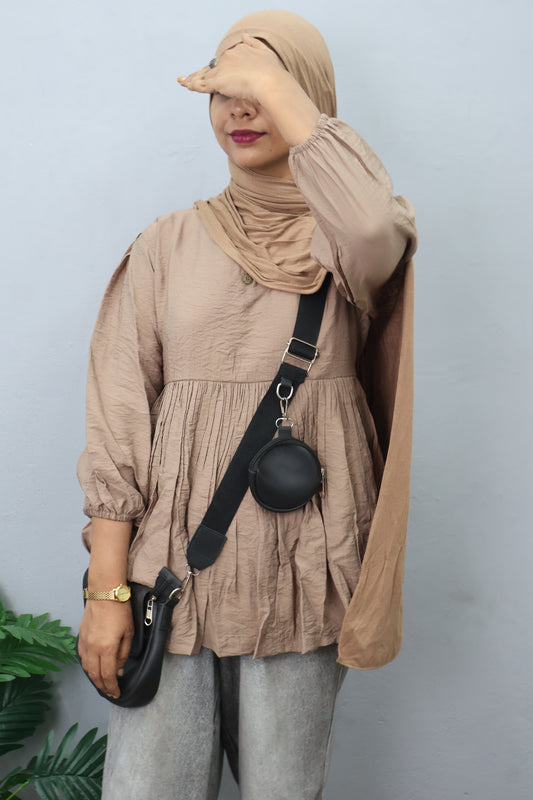 Mint Mist Gathered Peplum Top