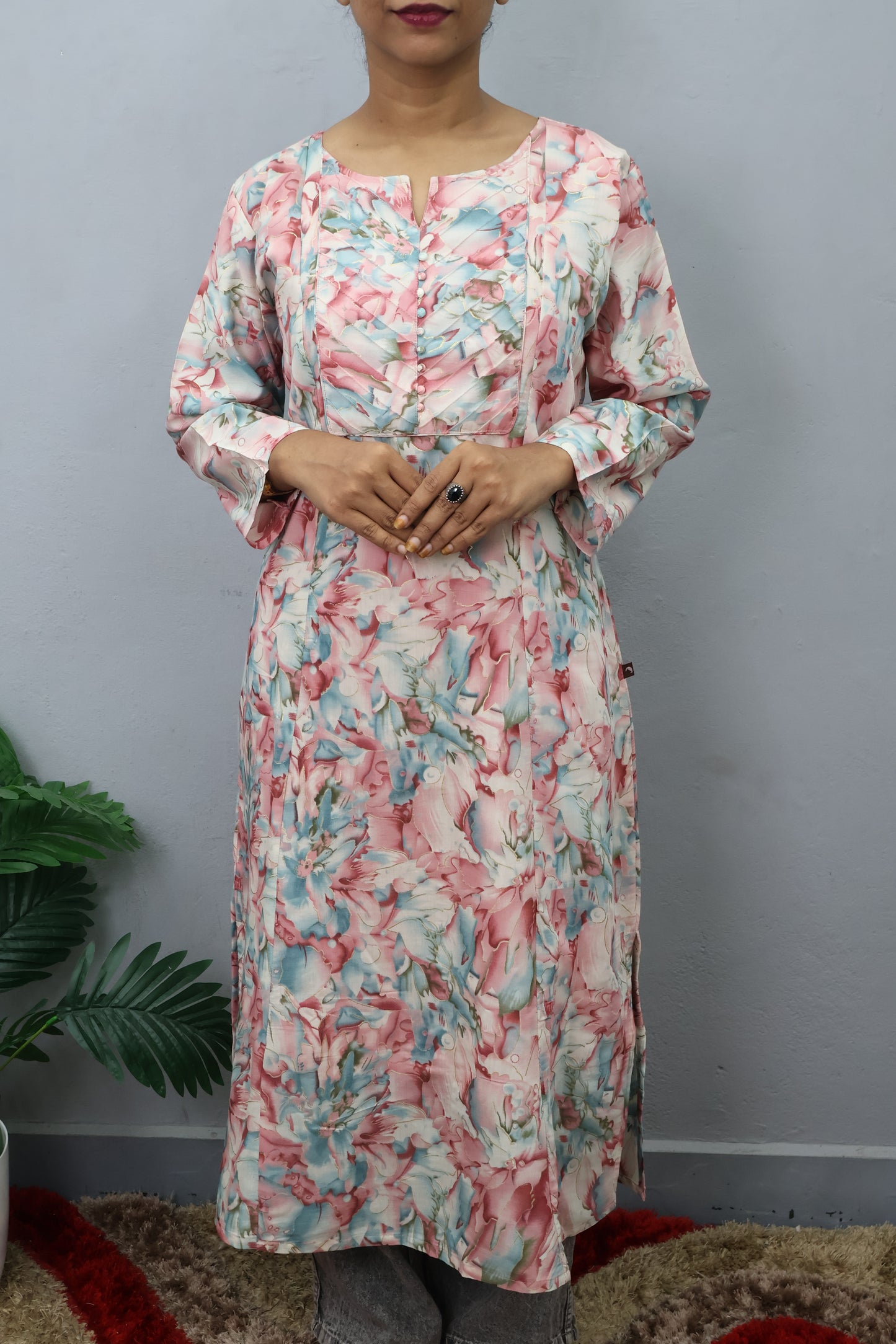 Crimson Bloom Printed Kurta
