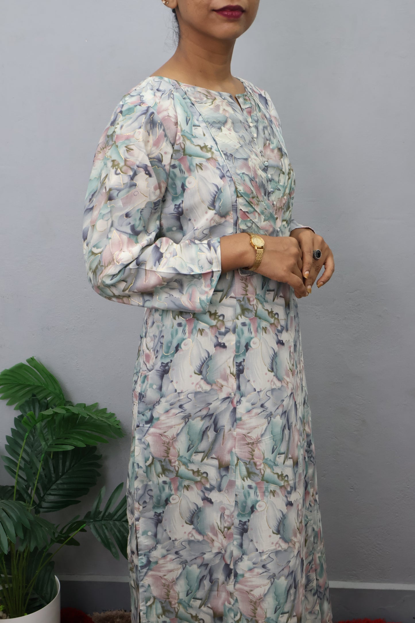 Crimson Bloom Printed Kurta