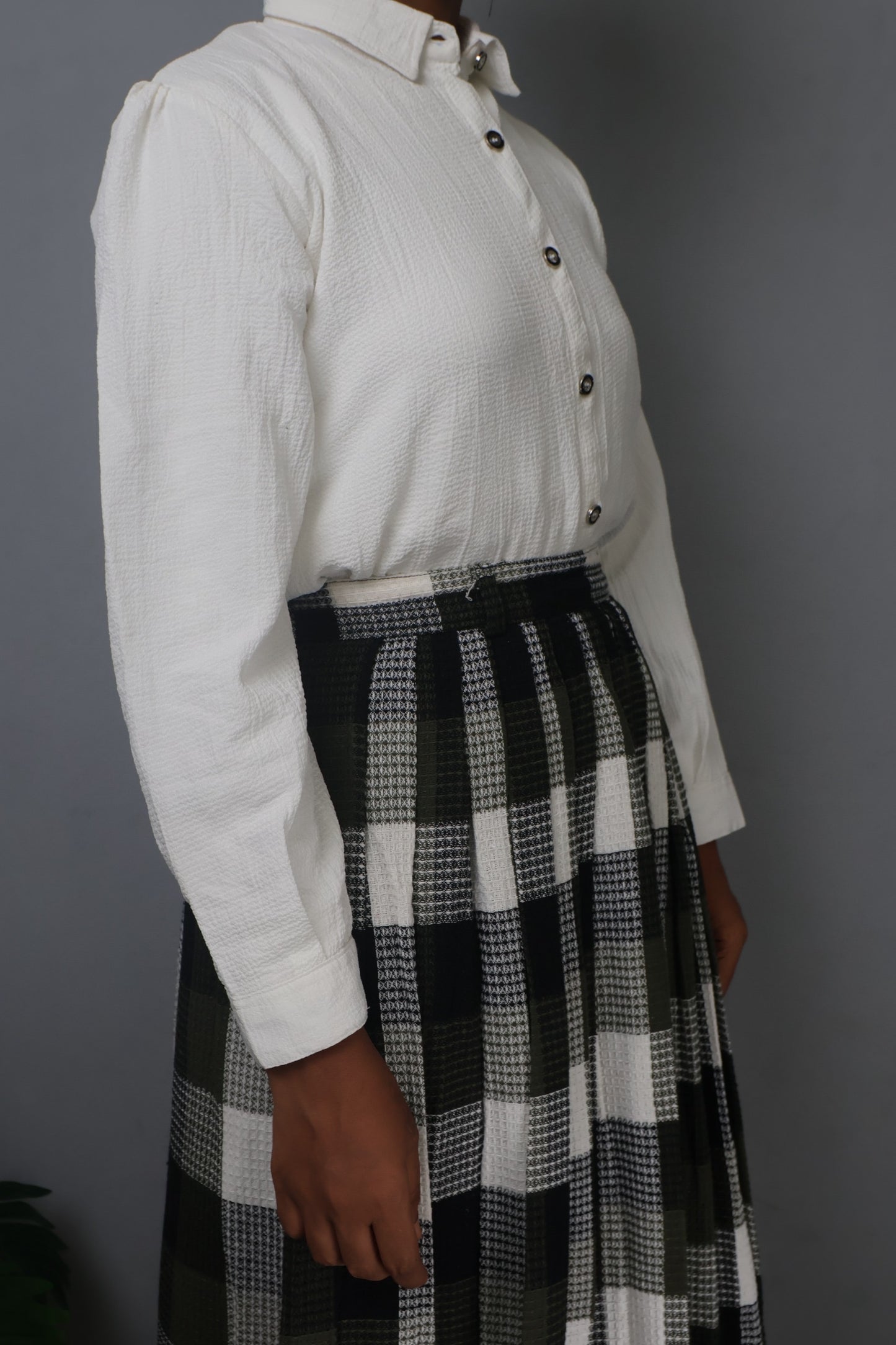 Modesty white shirt and skirt